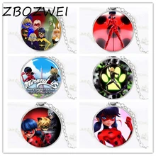 

ZBOZWEI New Miraculous Ladybug Necklace Adrien Marinette Figure Toys Pendant Lady Bug Cat Noir Juguetes Christmas Gift oyuncak