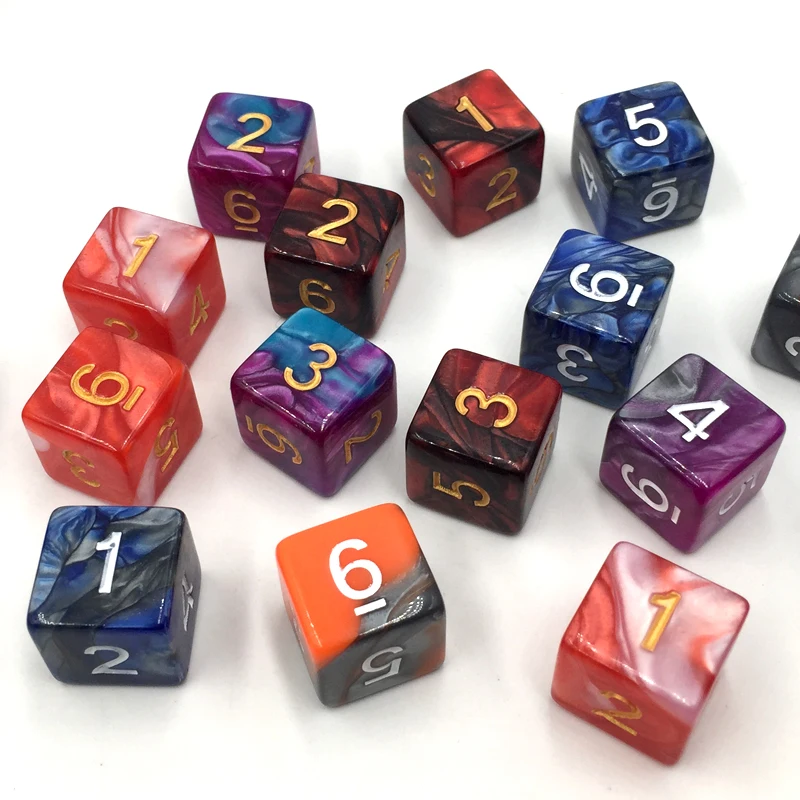 Rollooo кубики 10 шт./компл. D6 разноцветные цифровой кости ролевые игры в кости