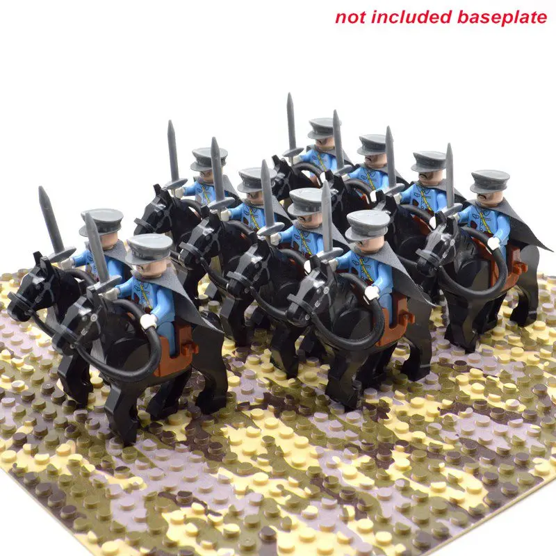 Baratos WW2 oficiales militares caballo de guerra francia italia alemán Japón EE. UU. Reino Unido China Rusia soldados bloques de construcción juguetes para niños