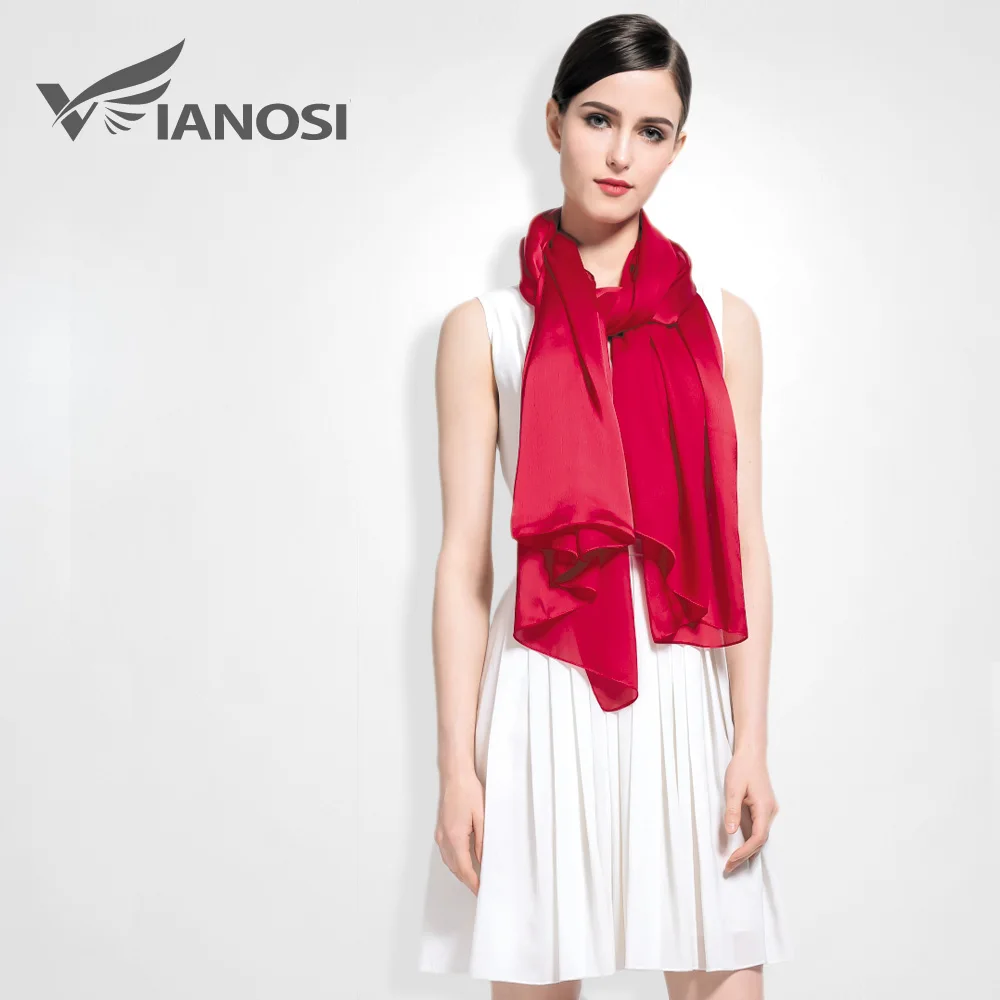 

[VIANOSI] Silk Scarf Women Luxury Solid Soft Shawls and Scarves Brand Large Foulard femme Fashion Accessories VA017