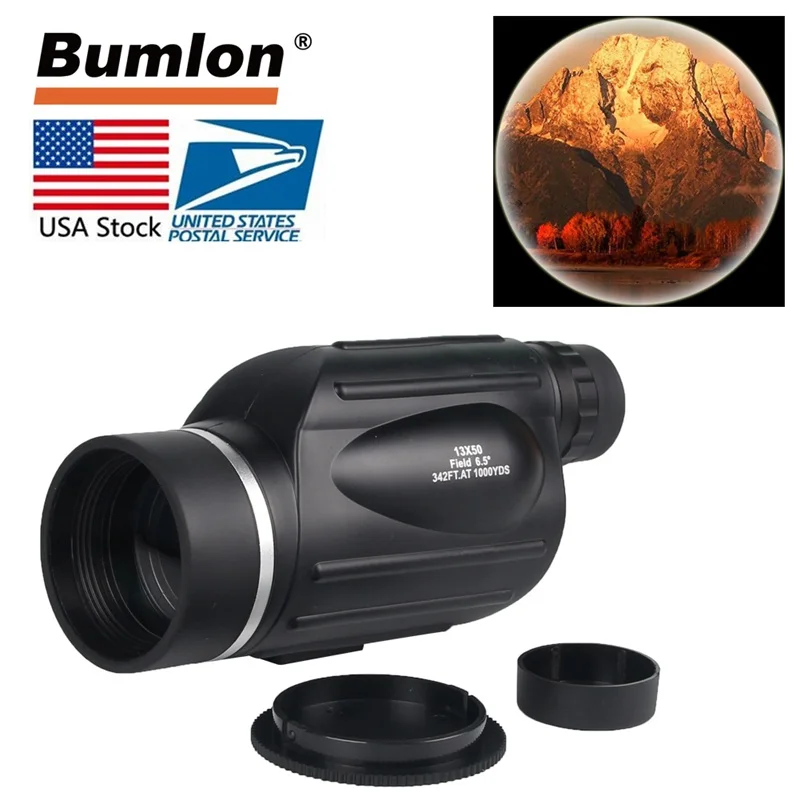US Shipping GOMU 13X50 Monocular Waterproof Rangefinder Spotting Scope