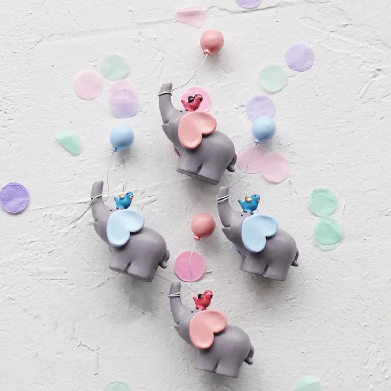 10 шт. розовый синий слон кекс топперы для детского дня рождения украшения сувениры украшения для торта