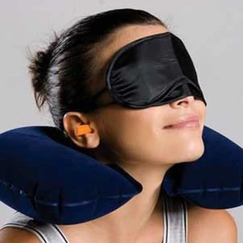 

Dewtreetali Free Shipping U neck pillow travel pillow Flight Car Pillow Inflatable pillow Neck U Rest Air Cushion+ Eye Mask + Ea