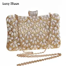Роскошные вечерние сумки с жемчугом, клатчи, женские клатчи на день, женская сумка с бусинами с цепочкой, свадебная мини сумка на плечо ZD661