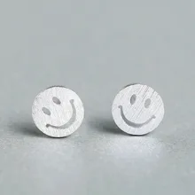 925 пробы, серебряные серьги, гипоаллергенные, полые, улыбка, серьги-гвоздики для женщин, девушек, вечерние, подарок, серьги EH651