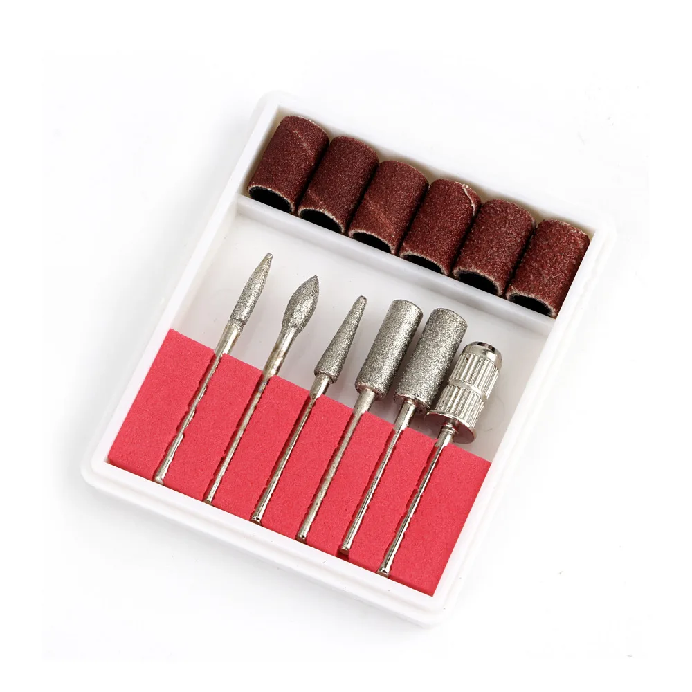 

6 Type Diamond Nail Drill Bits Manicure Machine Head Nail Drill Machine Replacement Accessory Sanding Tips Pedicure Nail Files