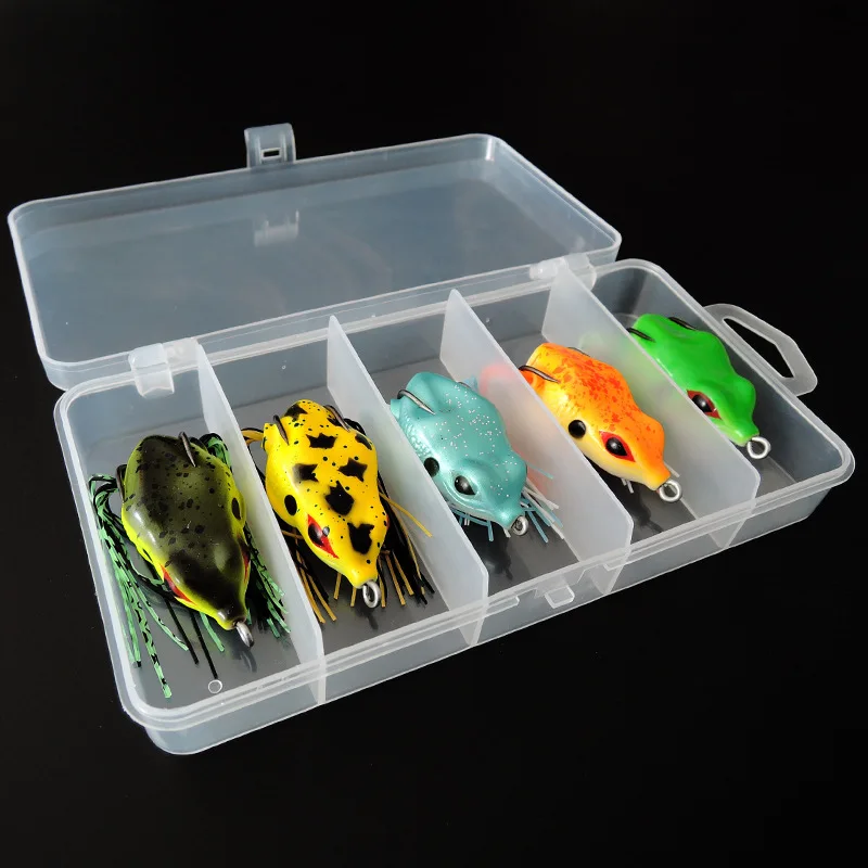 

5 Pcs Double Ditch Fishing Lure Thunder Frog Use Freshwater Outdoor Fishing Bait Accessorries Length 55MM Weigth 10g