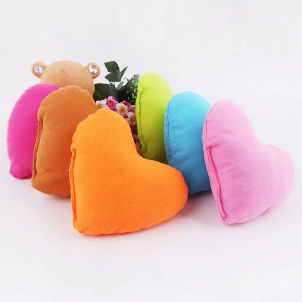 2pcs Cute Mini Dog Chew Pillow Creative Soft Love Heart Shape Pet Chew