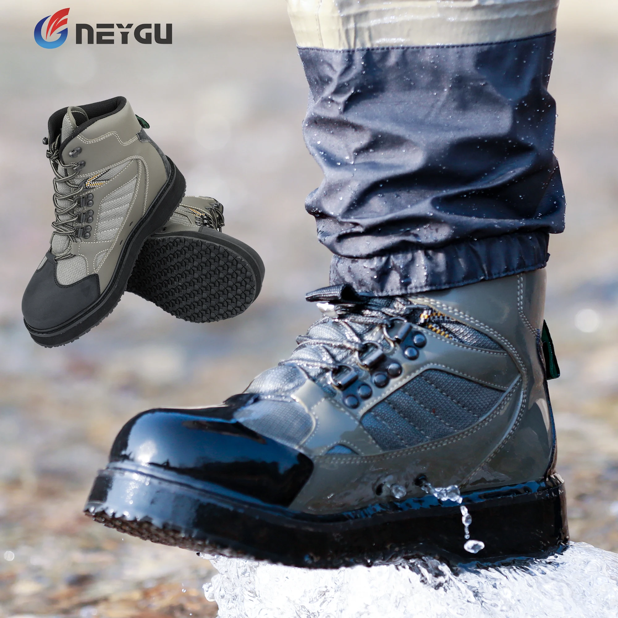 Breathable fishing wading shoes with felt sole, men's fishing boots-in ...