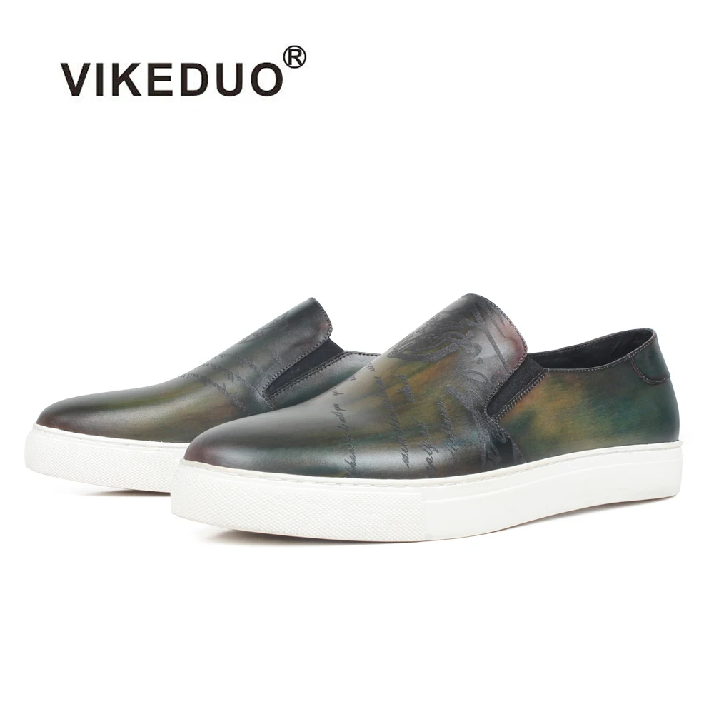 Мужские летние туфли VIKEDUO новые повседневные мужские из натуральной кожи