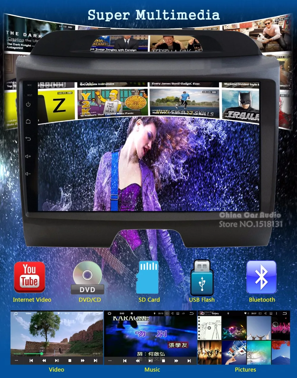 Perfect 9 inch 1024X600 4G WIFI 2GB RAM Android 7.1.2 Car DVD Player For Kia Sportage R 2010-2016 GPS Navigation Stereo Radio System 17
