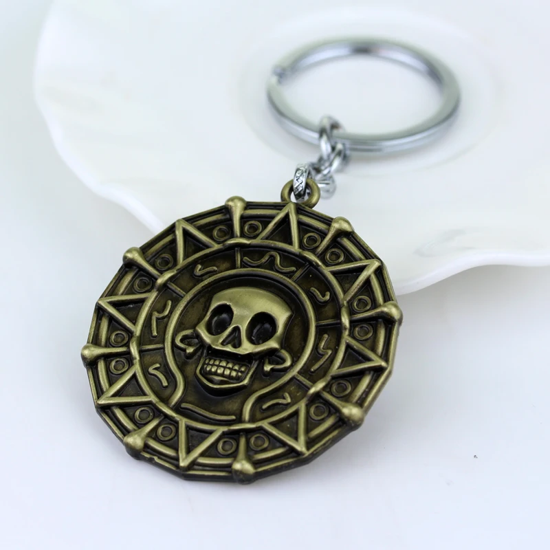 M2 Пираты Карибы брелок со скелетом Новое поступление ацтекская монета череп кулон брелок для мужчин вентиляторы ювелирные изделия