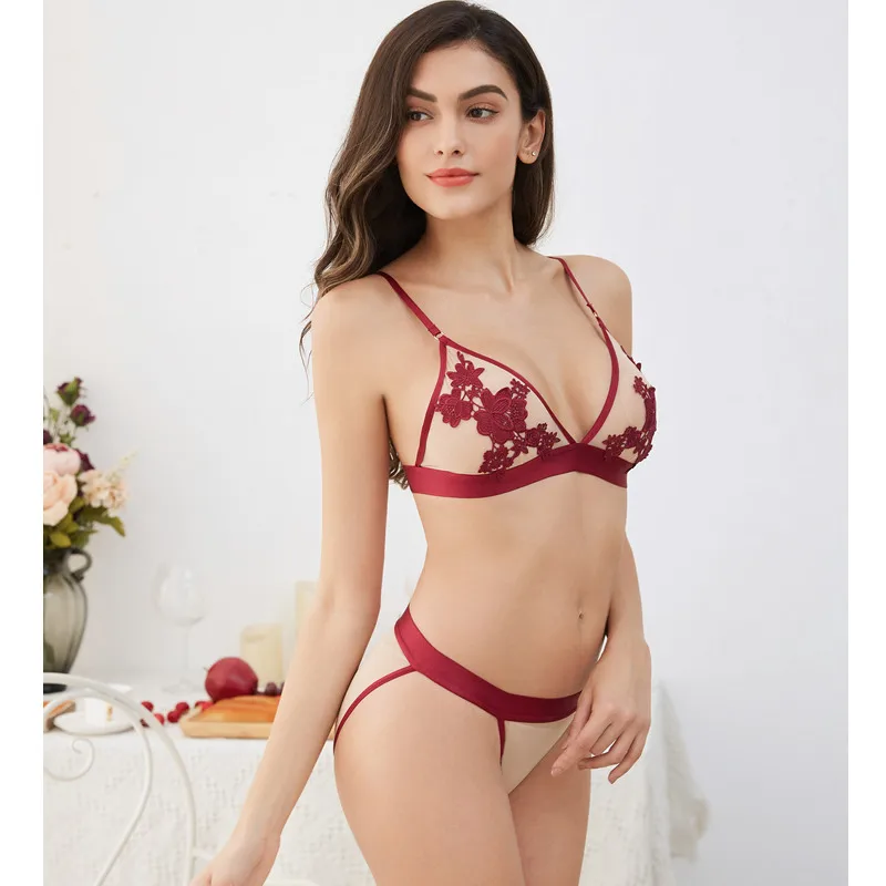 Комплект женского нижнего белья без косточек с тонкими чашками|underwear bra set|underwear