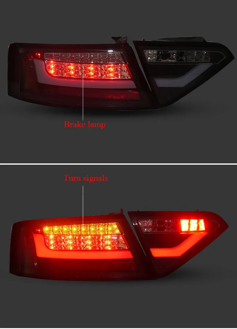 Стайлинга автомобилей хвост лампа для Audi A5 задние фонари светодиодные задние светодиодные лампы ДРЛ + Тормозная + park + стоп-сигнала лампы