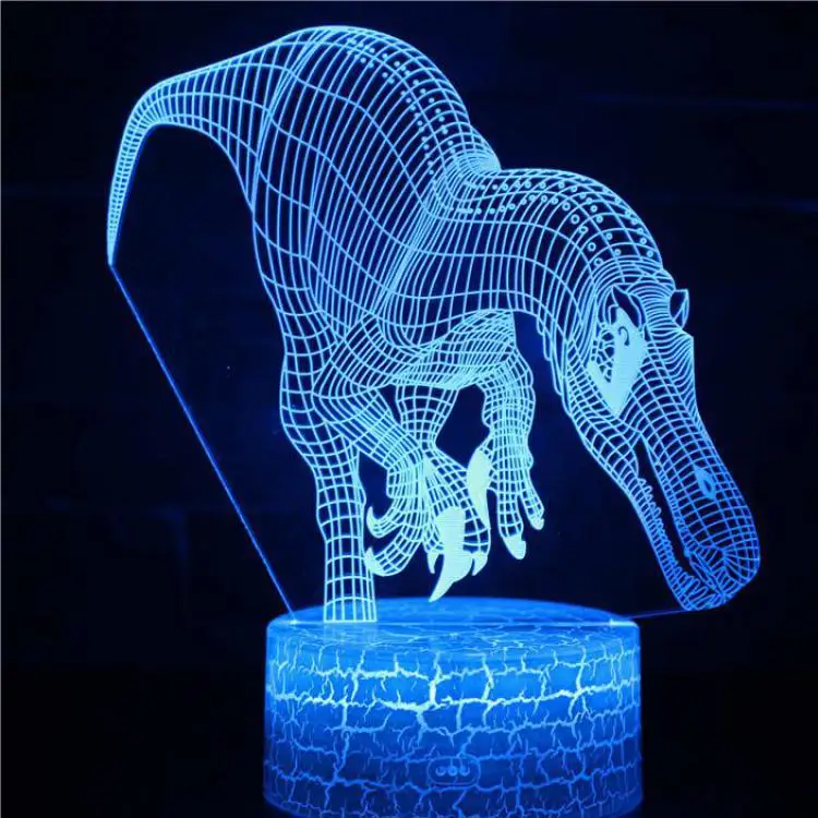 Tyrannosaurus Rex Usb Светодиодная лампа Новинка Luminaria Led Usb 3d свет Powerbank 3d лампа детская комната светодиодный 3d-ночник - Испускаемый цвет: 7 color change