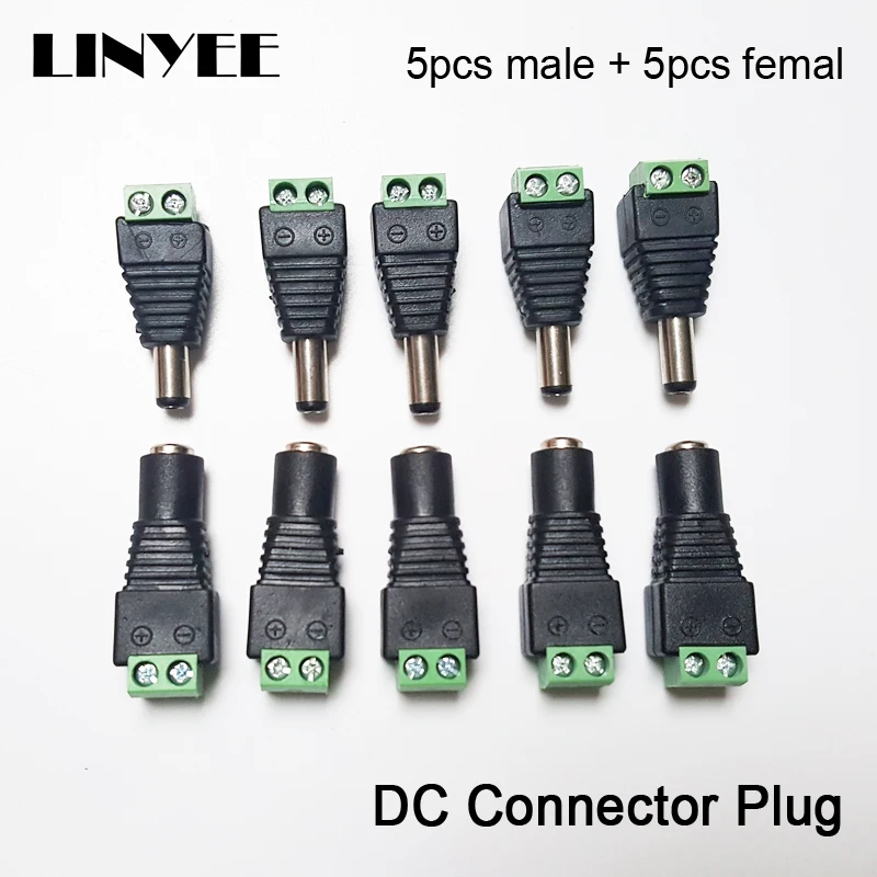 

NEW 2.1*5.5mm male or female DC connector for led strip light CCT camera to power adapter 10pcs/lots