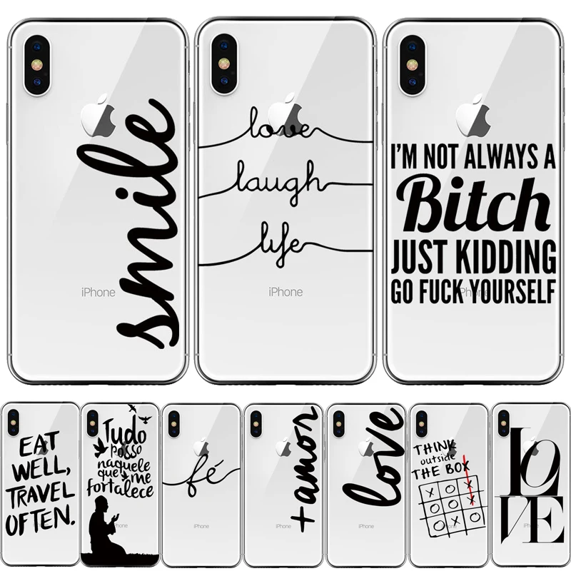 

line Soft TPU Silicone Case For Coque iPhone 5 5S SE 6 6S 7 8 Plus X XS Max XR black white Bell Phone Back Cover