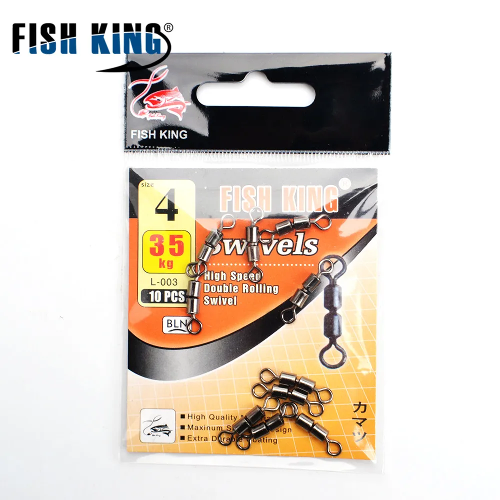 FISH KING 10 шт./лот 1 упаковка 4#-12# рыболовные высокоскоростные двойные поворотные рыболовные крючки с зажимом для приманки рыболовные снасти