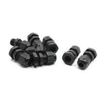 8 шт. PG7 черный Пластик водонепроницаемый кабельный сальник разъем 3-6,5 мм