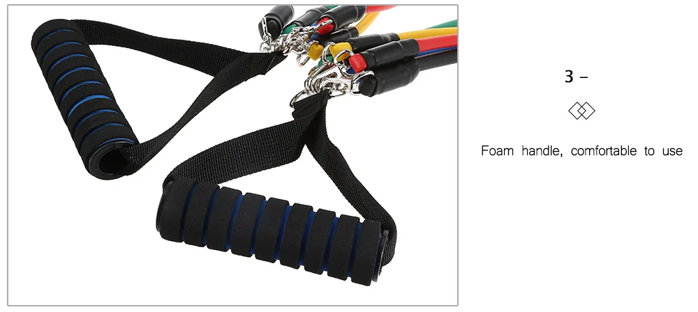 11pcs Latex Resistance Exercise Fitness Pull Rope Weight Loss Equipment