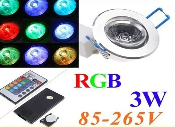 Светодиодсветильник RGB лампа направленсветильник света 85 ~ 265 В 3 Вт встраиваемая