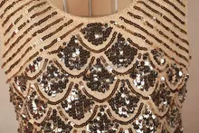 Europe new bling-bling dress evening  fashion women's shinning sequin women dresses for party apricot BY88565