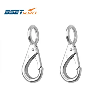 

2X Marine Grade 316 Rigid Loaded Fixed Eye Spring Clip Snap Hook Carabiner Marine Hardware Accessories for Boats Sailing