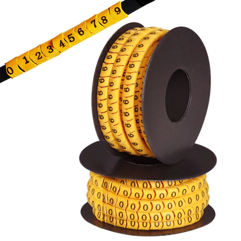 1.5mm/2.5mm/4mm/6mm Square Number Tube Cable Marker Colorful Mark Wire