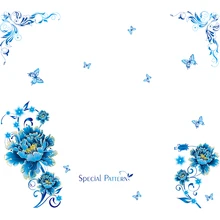 HonC креативные ПВХ бабочки синий цветок настенные наклейки с виноградной лозой домашний декор DIY украшение фон обои наклейка на стену