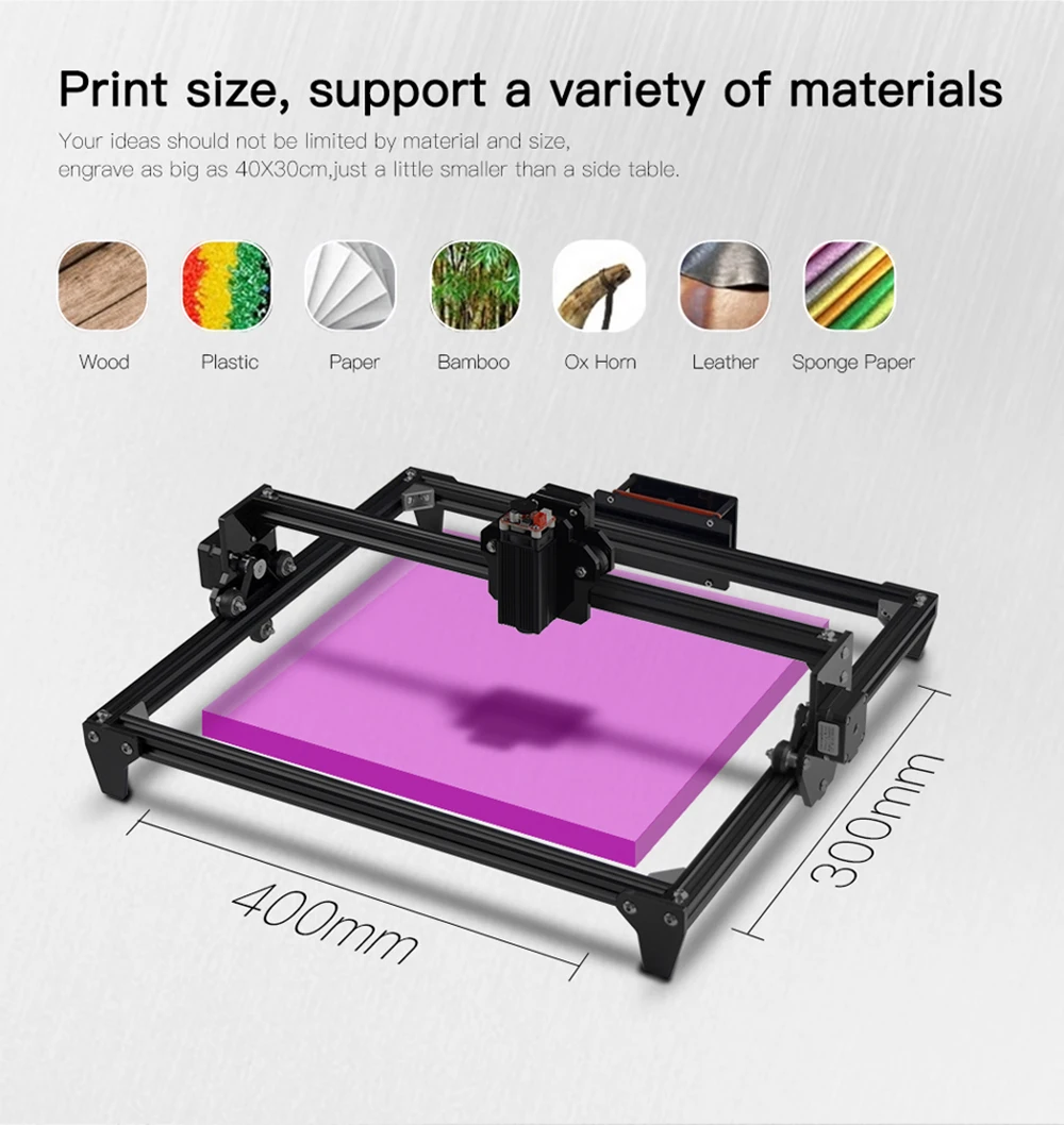 30x40 см лазерный мини 2500 МВт лазерный гравировальный станок с ЧПУ 3d принтер DIY гравер Настольный деревянный маршрутизатор/резак/принтер+ Лазерные очки