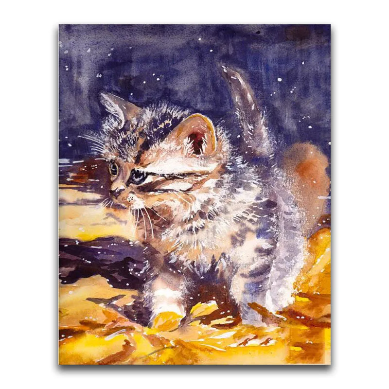 5D DIY Diamond painting cat Full Round Diamond mosaic Animal kitten Full Square Diamond embroidery Cross stitch Cartoon sale