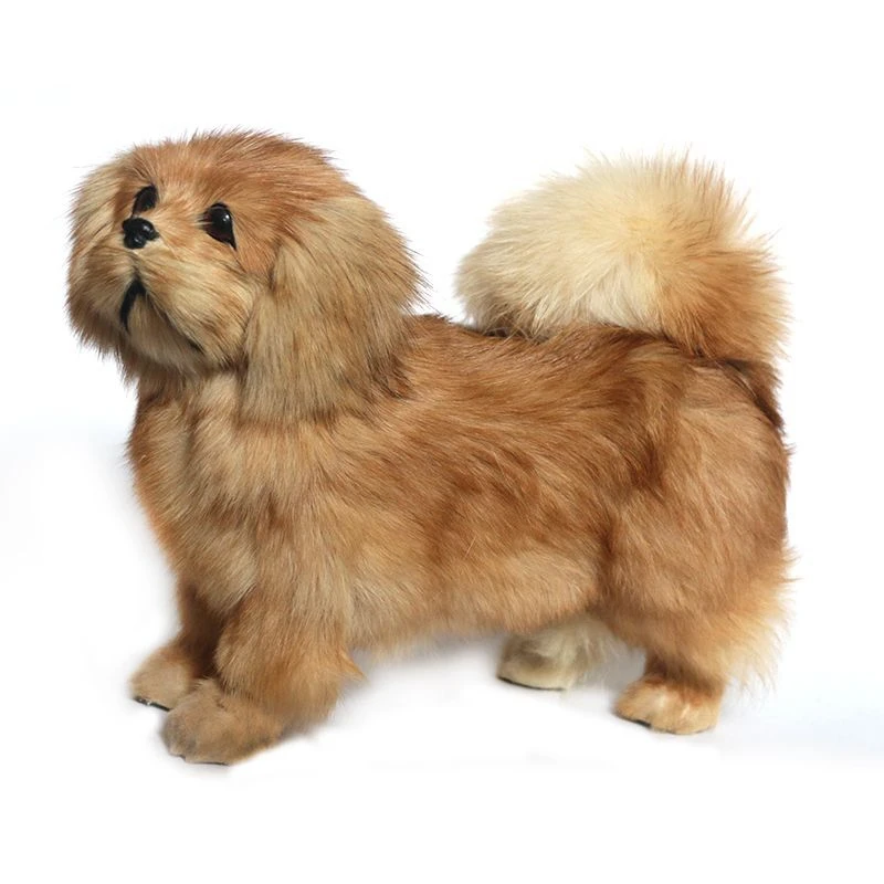 

Dorimytrader cuddly likelike animal Pekingese plush toy stuffed soft relistic poodle toy pet dog decoration gift 20x26cm DY80009