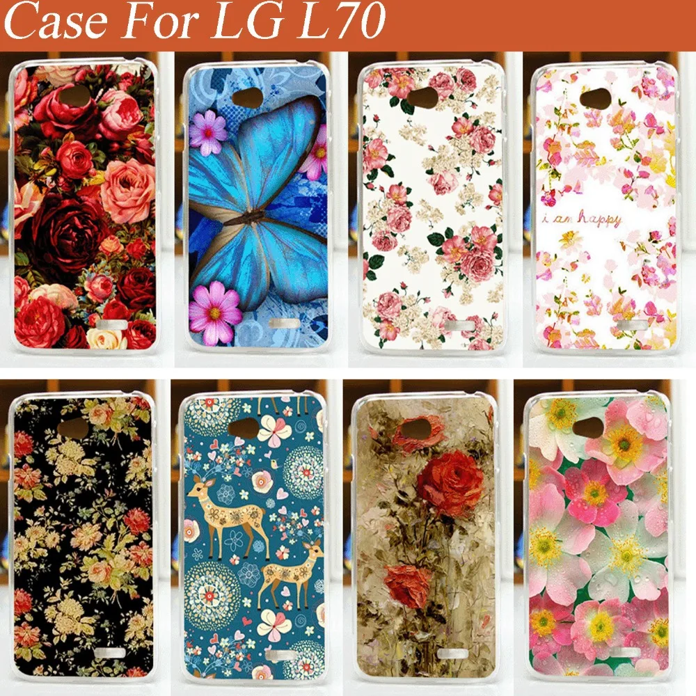 

Hot Selling Patterns Case for LG L70 Case Cover Colored Beautiful Flowers Painting Case Cover