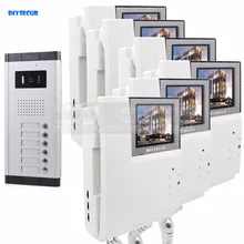 DIYSECUR 4.3″ HD Monitor Apartment Video Door Phone Video Intercom Doorbell System 700 TVLine IR Camera Touch Key for 6 Families