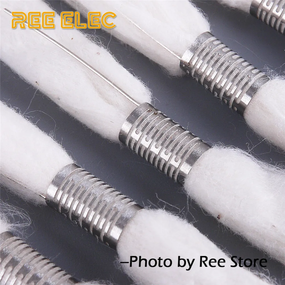 

REE ELEC Theorem Prebuilt Coil 5Pcs Electronic Cigarette RDA RTA Atomizer SS316L Coil Organic Cotton Premade Coils