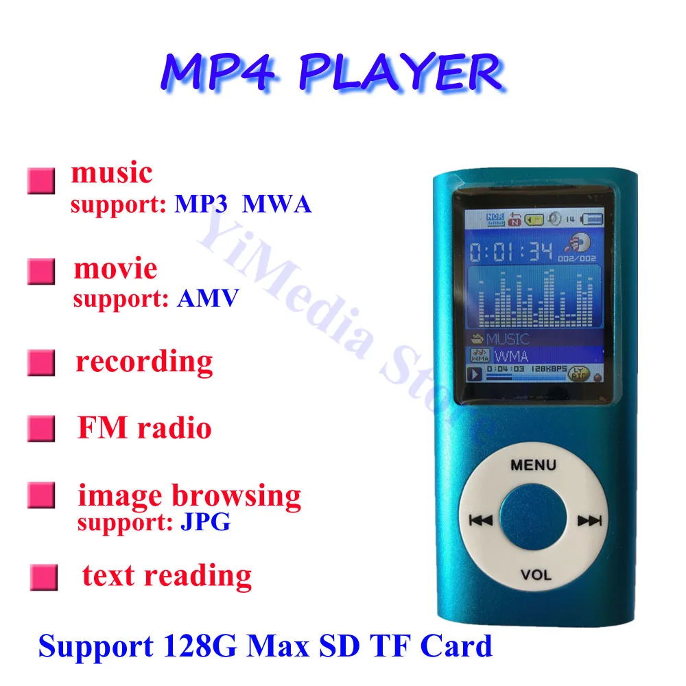 

High quality battery mp4 player walkman music player for Music playing time 5 hours MP4 portable video player