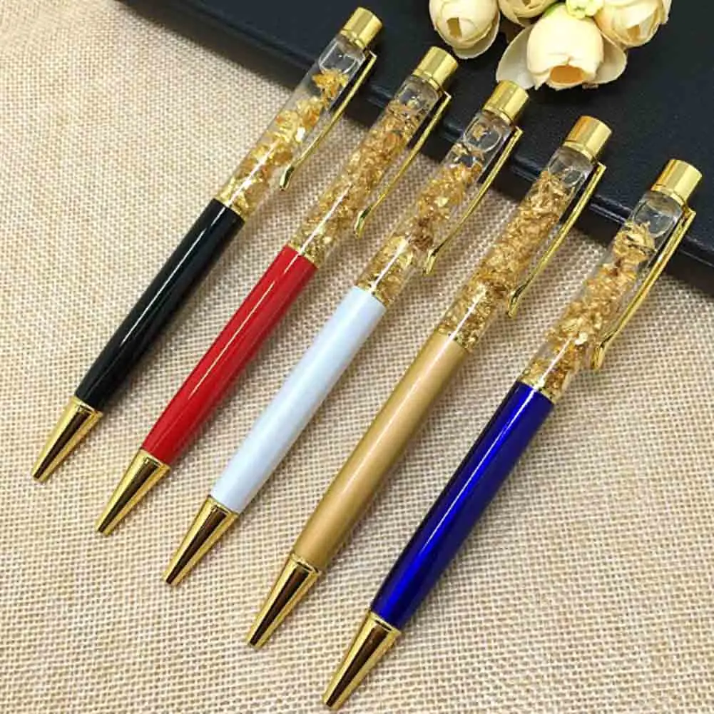 Высококачественный золотой порошок, масляная Хрустальная ручка Креативные элементы металла, стразы, подарок ручки, песочные часы шариковая ручка