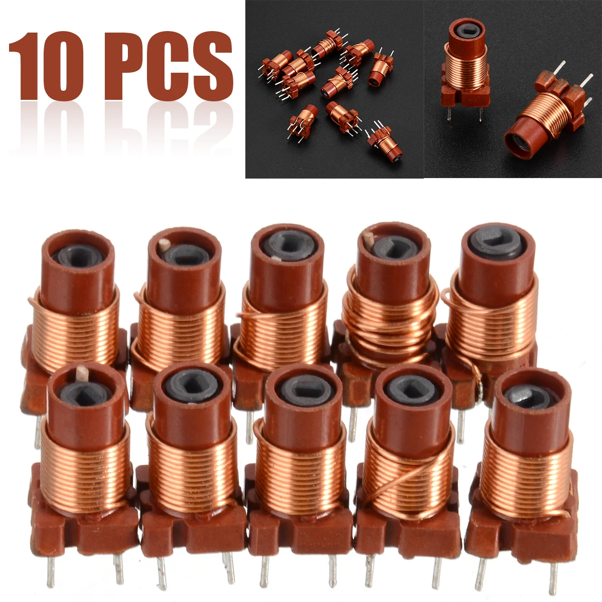 10pcs Durable Adjustable Inductor 12T 0.6uh-1.7uh Adjustable High-Frequency Ferrite Core Inductor Coil Inductor 25MHz ~ 100MHz