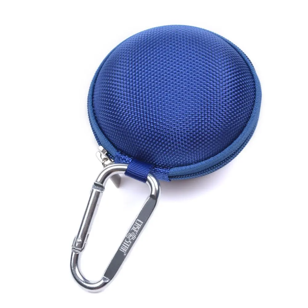 Blue Earphone handsfree headset HARD EVA Case Clamshell/MESH Style with Zipper Enclosure Inner