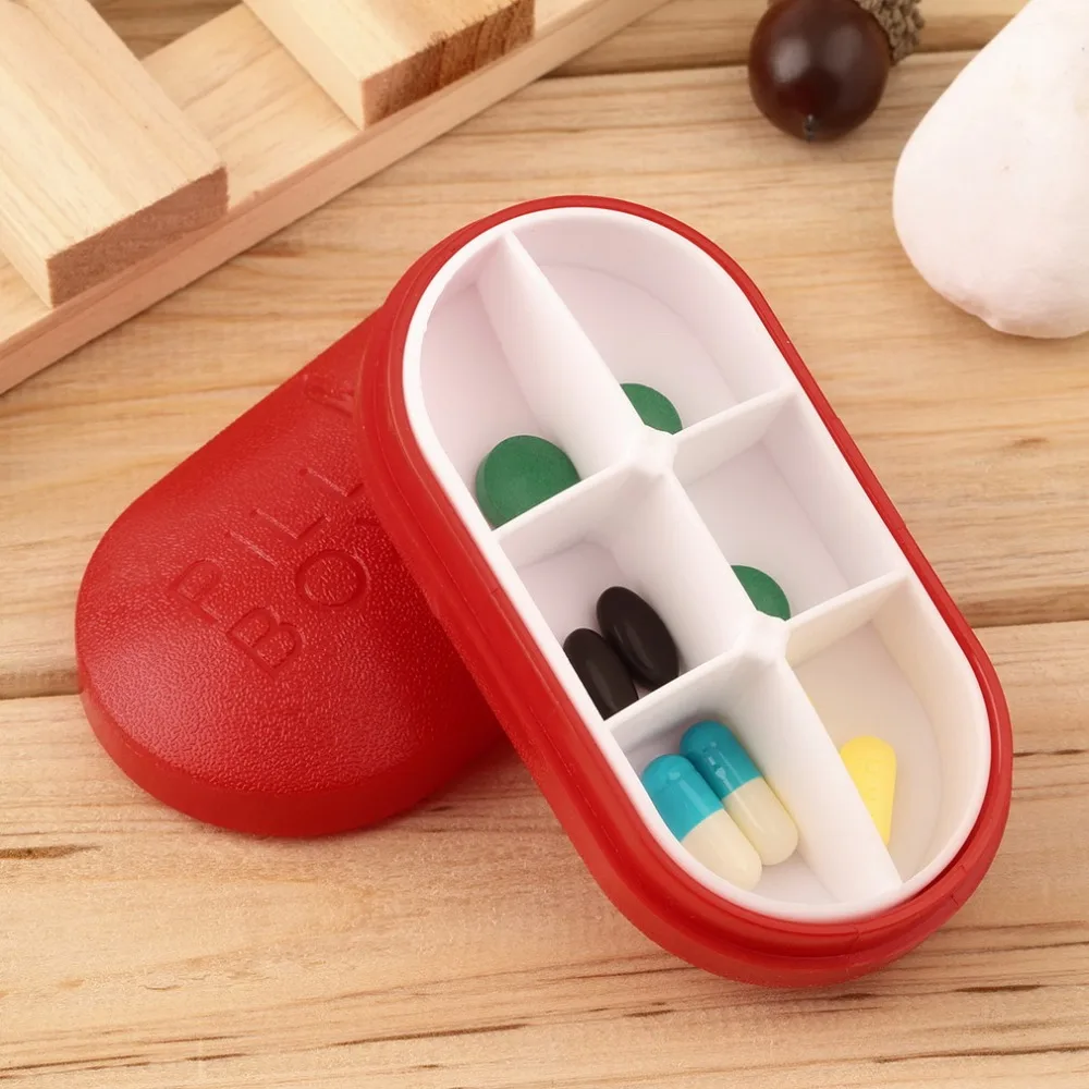 New Red Pill Storage Box Portable Travel Emergency First Aid Kits 6