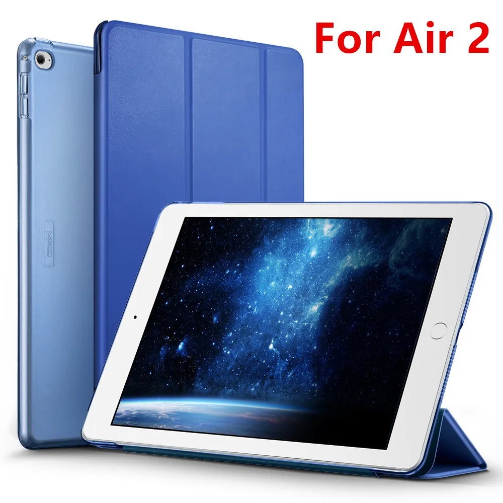 Чехол ESR для iPad Air2 Air1, жесткая задняя крышка, ультра тонкий, из искусственной кожи, умный чехол для Apple iPad Air2, многоразовая Подставка для iPad Air1 - Цвет: Navy blue for Air 2