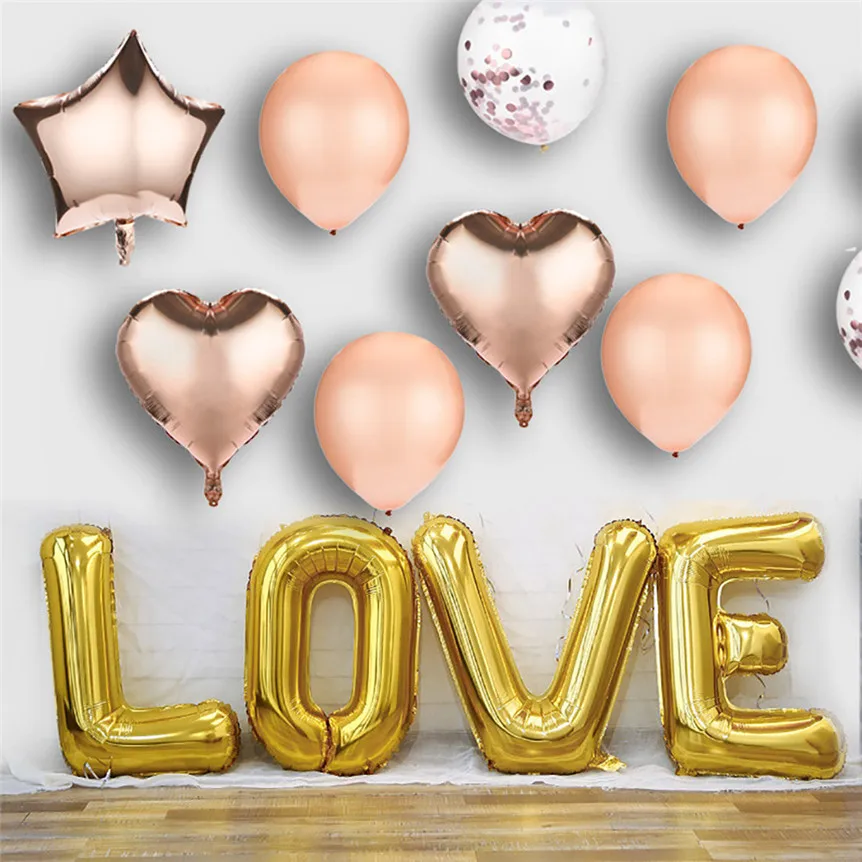 10pcs Foil Balloon Set Helium Confetti Star Heart Ballon Birthday Wedding Party Love Decor Drop Shipping 529# | Дом и сад