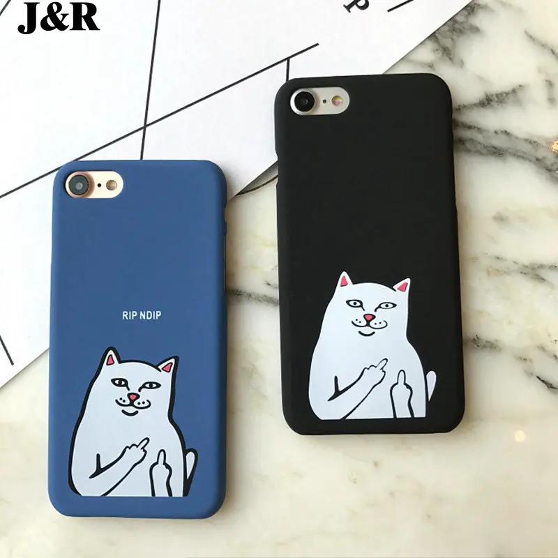 J R Middle Finger Cat Phone Case For iPhone 5 5s SE 6 6s 7 J R Middle Finger Cat Phone Case For iPhone 5 5s SE 6 6s 7