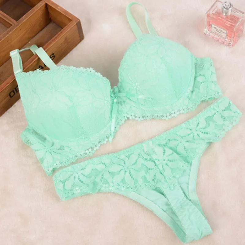 bra and brief sets [Cheap]New 2016 Lace Embroidery Bra Set Women Plus Size Push Up Underwear Set Bra and Panty Set 32 34 36 38 ABC Cup For Female cotton bra and panty sets