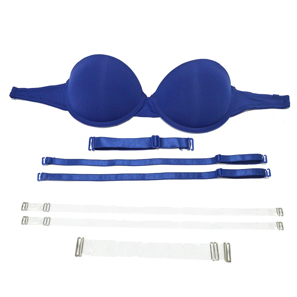 Новый 70 75 80 85 90 A B C D пикантные Push Up Plunge синий бюстгальтер Нижнее Бельё для девочек