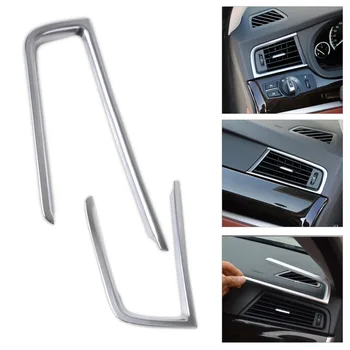 

CITALL New ABS Plastics 2Pcs Chrome Console Air Conditioning Vent Cover Trim For BMW 5 Series F10 F18 2011 2012 2013 2014