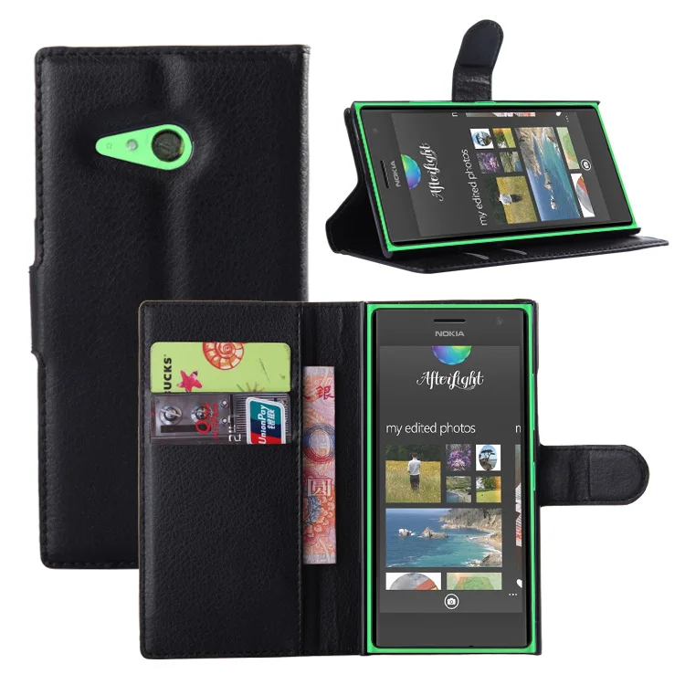 

Wallet Flip Leather Case For Nokia Lumia 730 735 N730 N735 Dual SIM RM-1040 Leather back Cover case with Stand Etui Coque funda>