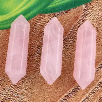 

xinshangmie 10pcs Wholesale Natural Rose Quartzs Stone Point Hexagonal Prism Stones for Healing Reiki DIY Ornament Crafts