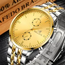 ORLANDO модные мужские часы новые кварцевые часы мужские серебристые позолоченные наручные часы из нержавеющей стали Masculino Relogio Прямая