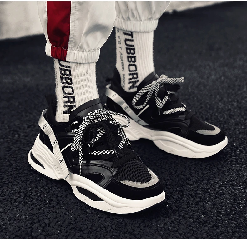 Men's Casual Shoes Trainers Sneakers Dad Shoes Men Winter Classic High Platform Chunky Sneaker Black And White Sneakers Men Shoe (14)